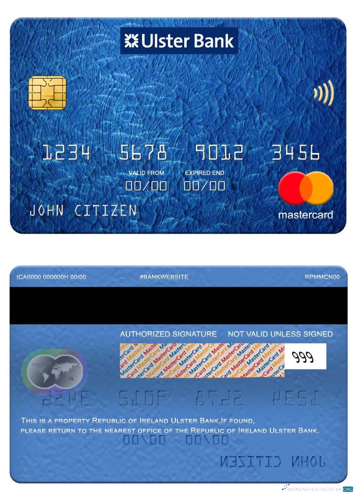 Download Republic of Ireland Ulster Bank mastercard Photoshop template